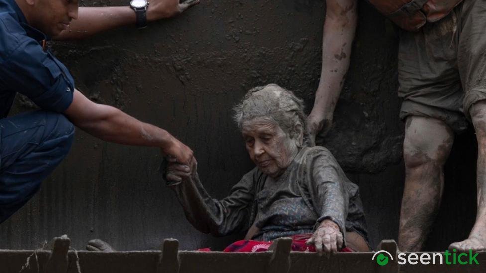 97-year-old woman rescued after Nepali floods looked like 'a warrior'