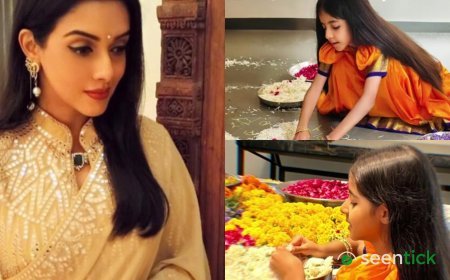 Asin shares glimpse of daughter Arin making Onam Pookalam with dad in rare pics, flaunts stunning long hair
