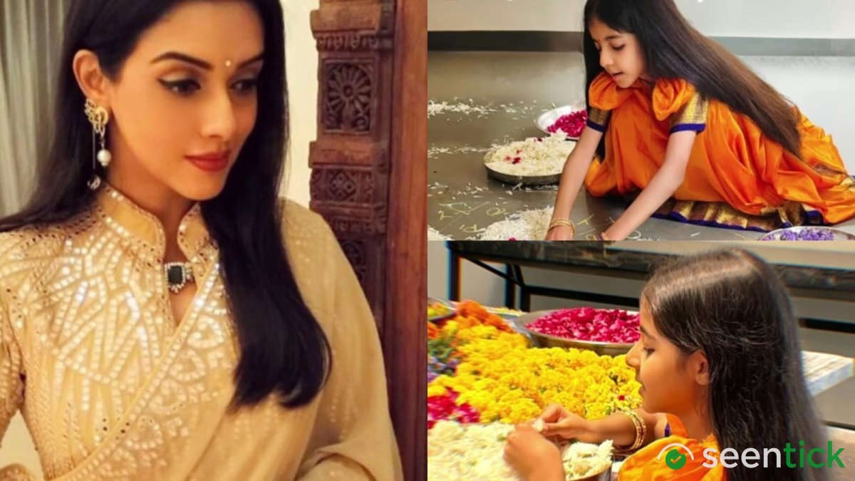 Asin shares glimpse of daughter Arin making Onam Pookalam with dad in rare pics, flaunts stunning long hair