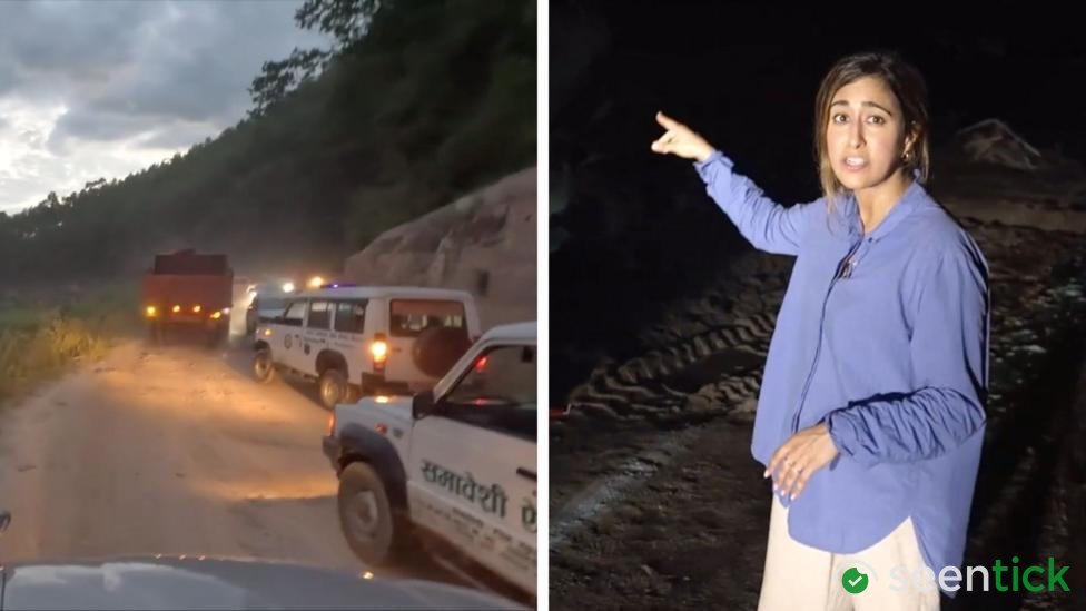 Blocked roads and devastation as BBC drives to site of Nepal floods