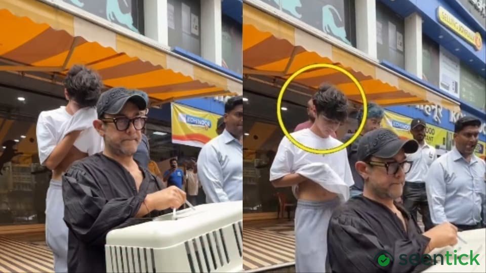 Aamir Khan spotted looking visibly upset with son Azad outside pet clinic.