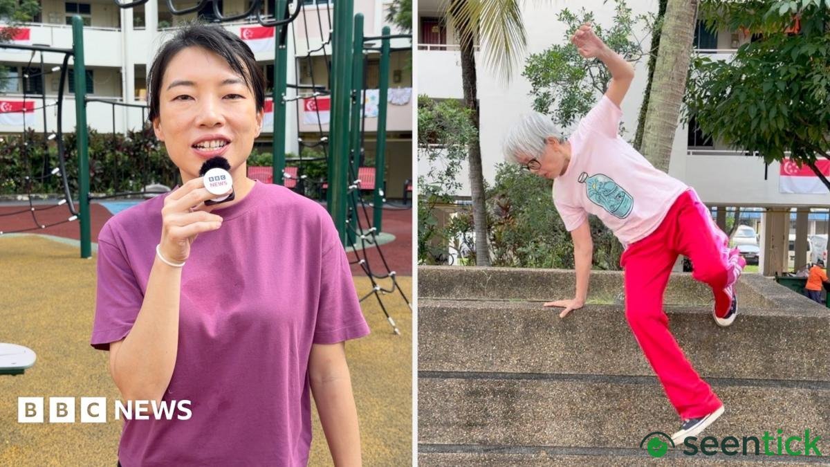 Singapores aging population turns to parkour for improved physical and mental well-being.