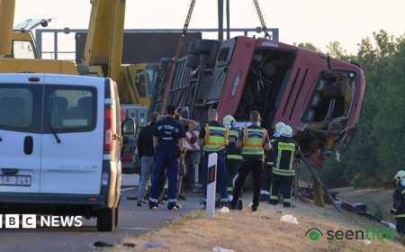 Bus crash on M3 motorway in Hungary kills 12, injures dozens.