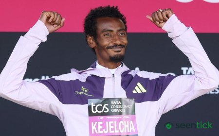 Kejelcha breaks men's half marathon world record by 29 seconds