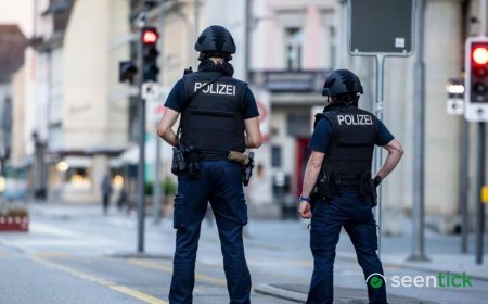 Manhunt after one killed and five injured in Swiss shooting, police say