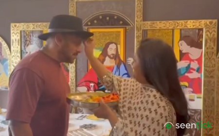 'Most secular video on internet today': Internet loves it as Arpita ties rakhi to Salman Khan in front of Jesus' picture