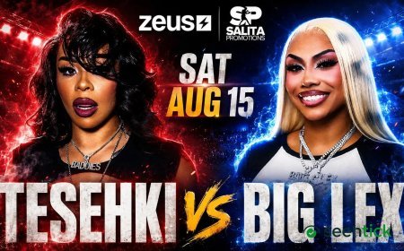 Reality TV stars Tesehki and Big Lex face off in boxing match on August 15, 2026.