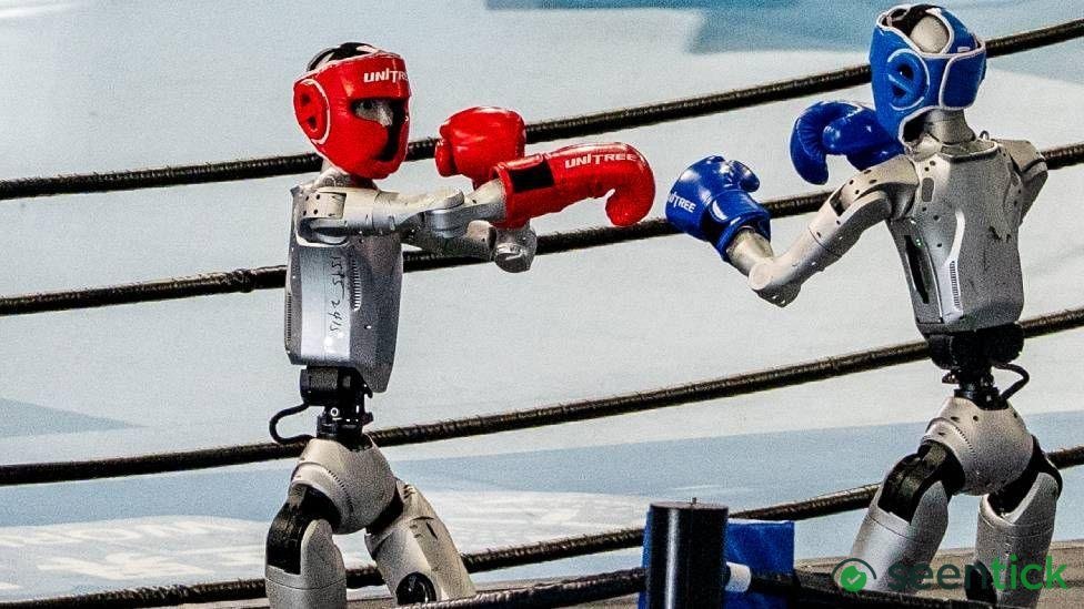 Robots compete in boxing, football and sprinting at World Humanoid Games
