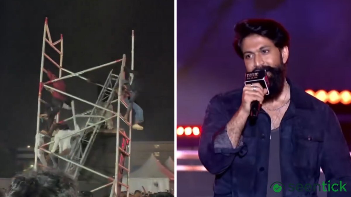 Toxic pre-release event halted midway by Yash after massive speaker stand collapses, injures fans