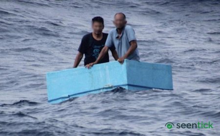 Watch: Fishermen rescued after five days adrift in cool box