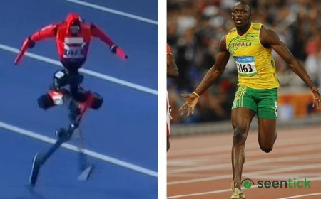 Watch: Moment robot attempts to beat Usain Bolt's 100m record