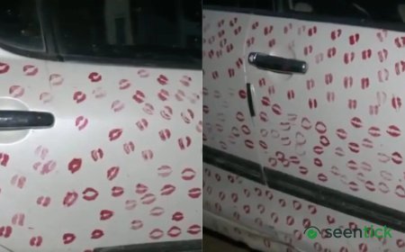 ‘Will not make such a mistake again’: Gwalior man fined over car covered in lipstick kiss marks