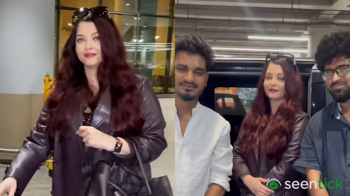 Aishwarya Rai greets paparazzi with folded hands, poses with fans upon her return to India after Paris Fashion Week