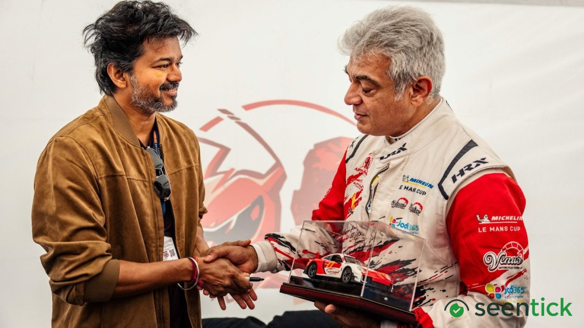 CM Vijay gifts miniature race car to 'lovely brother' Ajith Kumar who comes at 38th place overall at Le Mans Cup race