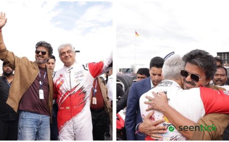 CM Vijay runs towards Ajith Kumar, gives him a tight hug at Silverstone. Watch