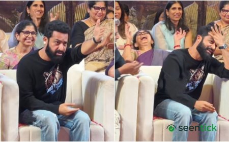 Jr NTR cracks up SS Rajamouli as he gestures wildly, slaps forehead when Varanasi is brought up at recent event