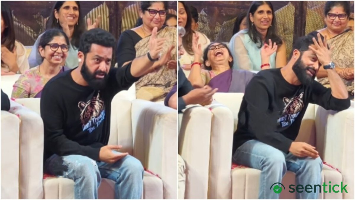 Jr NTR cracks up SS Rajamouli as he gestures wildly, slaps forehead when Varanasi is brought up at recent event