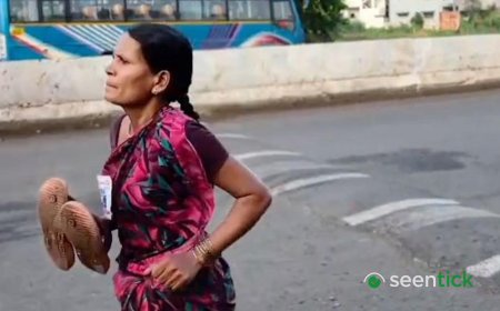 Mum's viral barefoot race sparks debate over India's education crisis