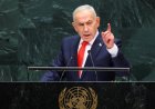 Netanyahu defends Israeli military action as delegates walk out before UN speech