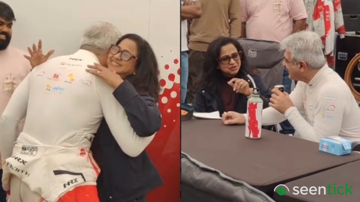 Radhika Sarathkumar catches up with ‘handsome’ Ajith Kumar before Le Mans race; hangs out with Trisha Krishnan