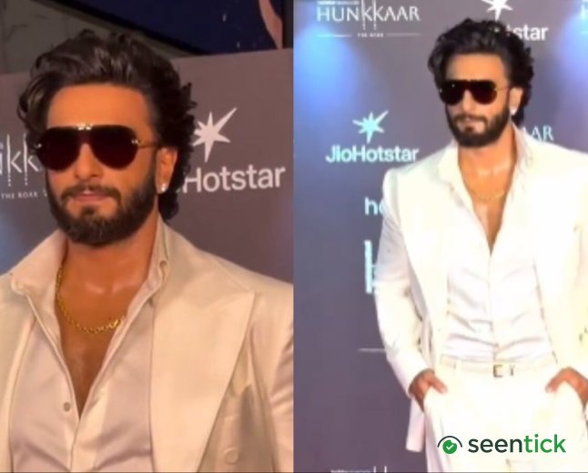 Ranveer Singh makes first public appearance after 2nd baby’s birth at Hunkkaar premiere; fans call him ‘handsome dad’