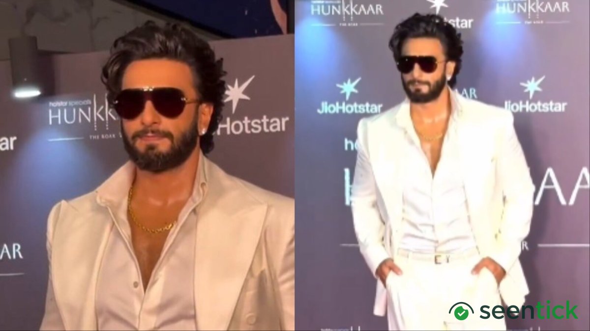 Ranveer Singh makes first public appearance after 2nd baby’s birth at Hunkkaar premiere; fans call him ‘handsome dad’