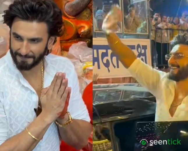 Ranveer Singh seeks Lord Ganesha's blessings at Lalbaugcha Raja ahead of his 2nd child's arrival, shakes hands with fans