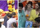 Shah Rukh Khan offers prayers at Lalbaugcha Raja, Gauri Khan and Suhana Khan join him for aarti. Watch