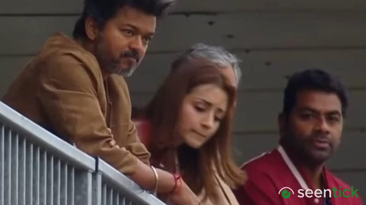 Trisha Krishnan joins TN CM Vijay, TVK minister at Ajith Kumar's Silverstone Le Mans race. Watch
