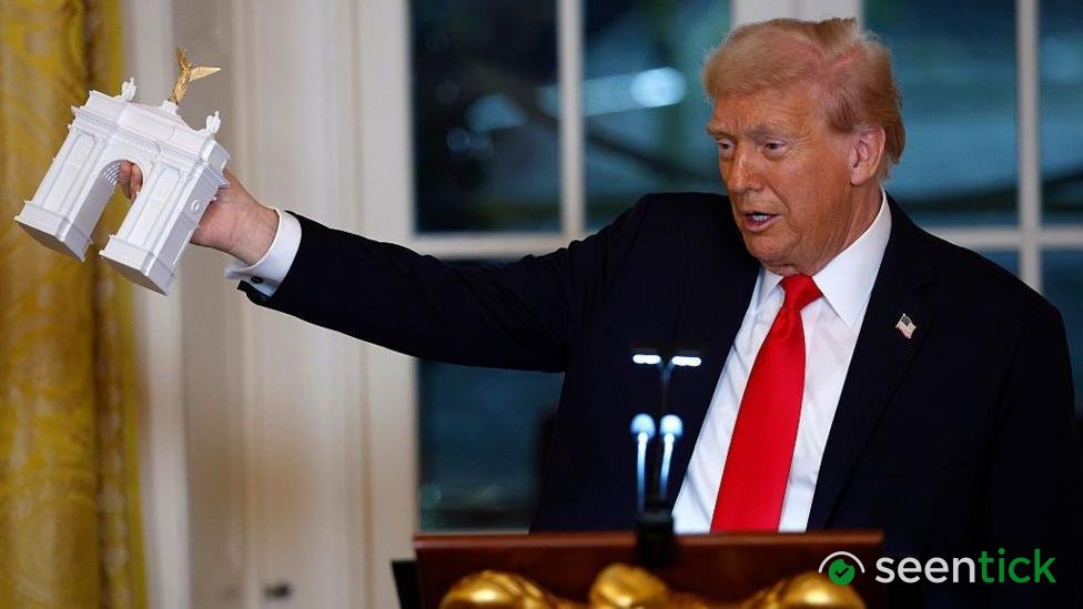 Trump says his planned triumphal arch will double as a military complex to store ammunition