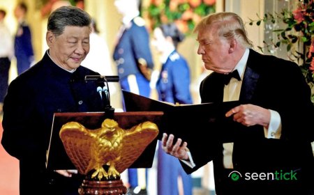 US and China must act as responsible powers together, Xi says as Trump toasts friendship at state dinner