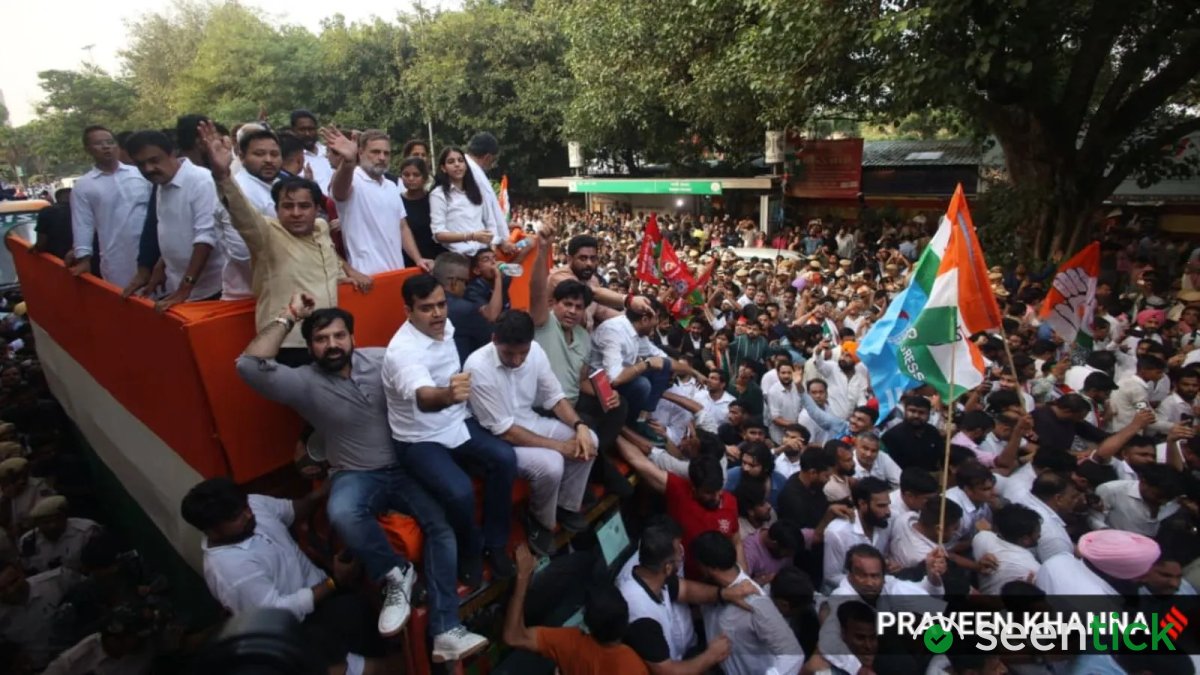 All one protest, says Rahul Gandhi as INDIA bloc leaders march to Supreme Court