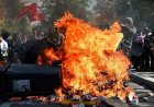 Fires break out at French schools as students protest nationwide