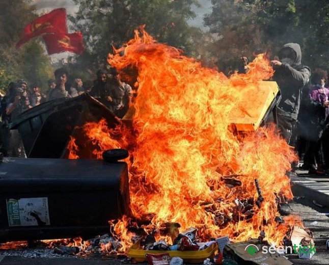 Fires break out at French schools as students protest nationwide