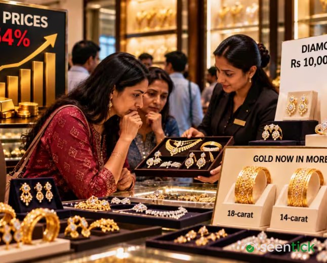 Gold prices surge 54%; jewellers use 9K, 14K, 18K gold for diamond pieces