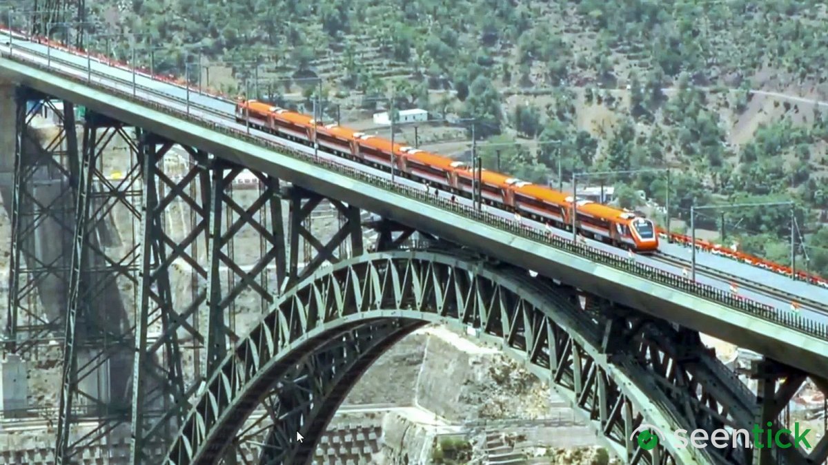 In a first, Jammu-Srinagar Vande Bharat hits 100 kmph on Chenab and Anji Bridges