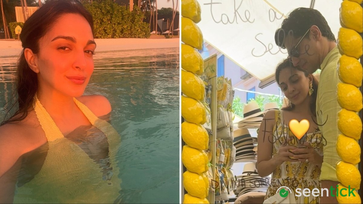 Pregnant Kiara Advani lounges on the beach, clicks Sidharth Malhotra, daughter Saraayah on family holiday; fans gush over her 'mama glow'. See pics