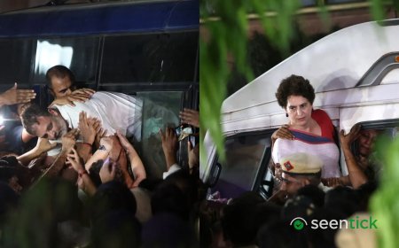 Rahul, Priyanka Gandhi detained after hours-long anti-CEC protest, released later