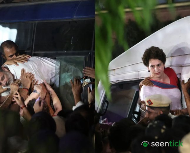 Rahul, Priyanka Gandhi detained after hours-long anti-CEC protest, released later
