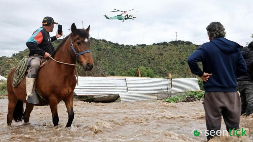 Residents airlifted to safety after flooding in central Chile