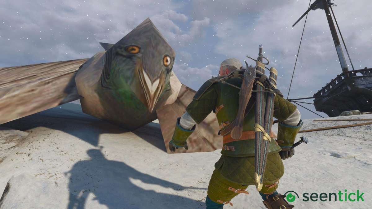 The Witcher 3 mod swaps every single Griffin with the iconic low-poly pigeon: "He is back"
